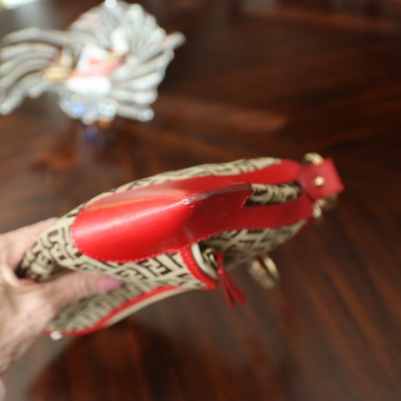 Fendi Zucco With Red Leather Trim - Picture 12 of 14